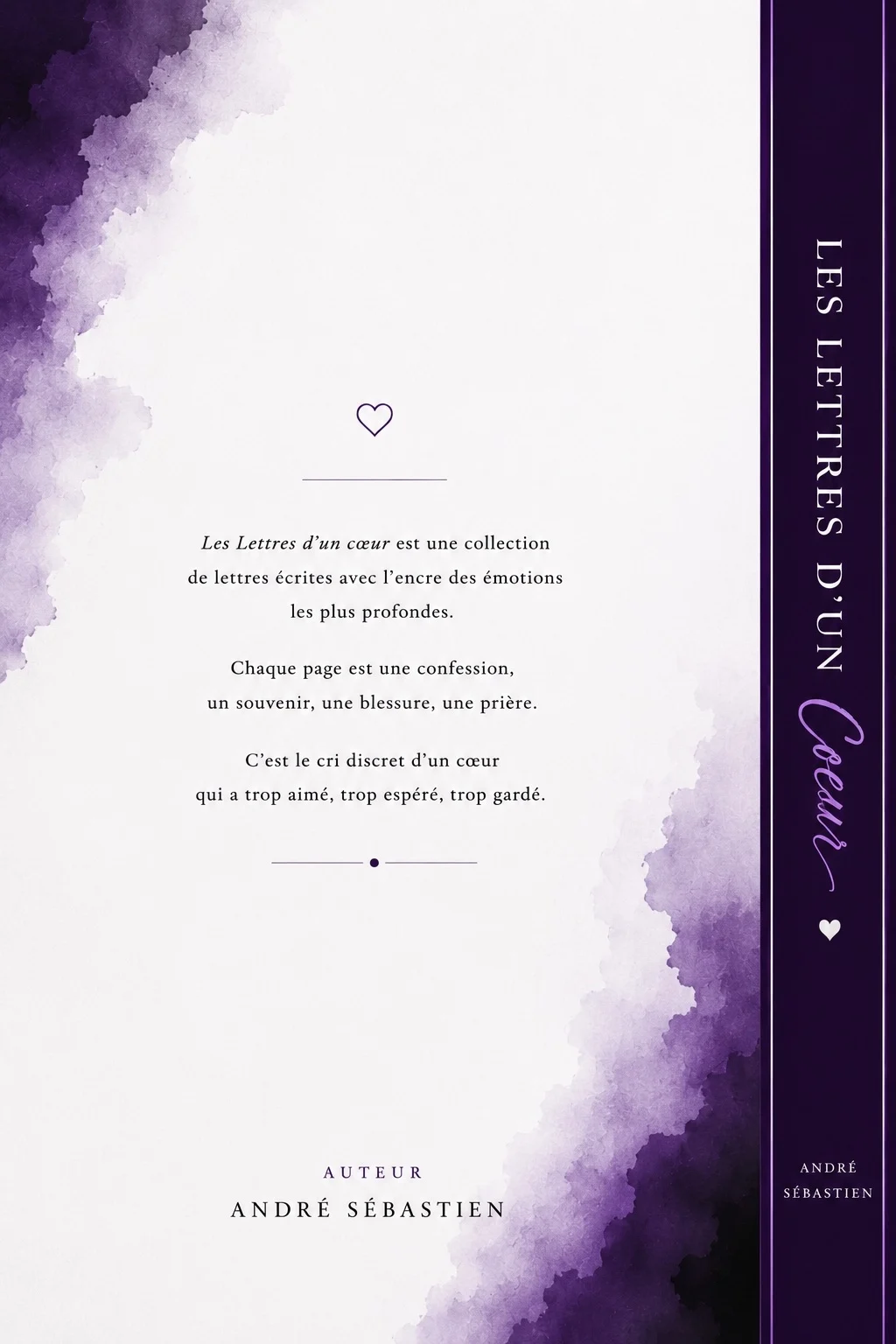 Quatrième de couverture de LES LETTRES D'UN COEUR par ANDRE SEBASTIEN